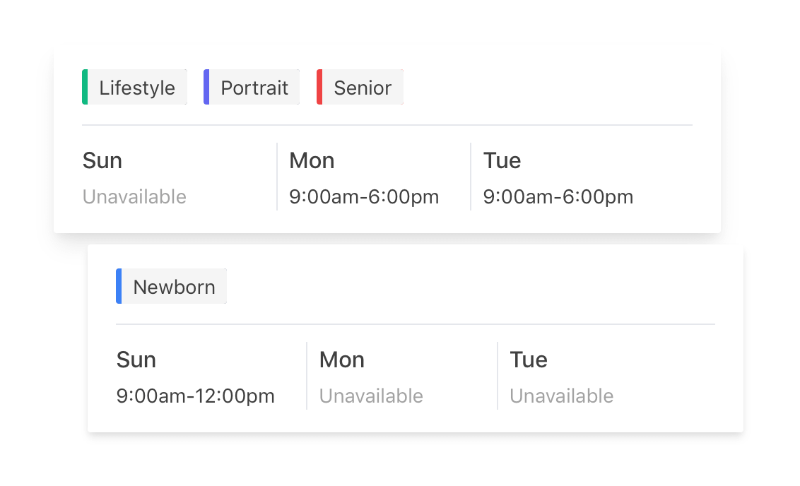 Scheduling and Availability