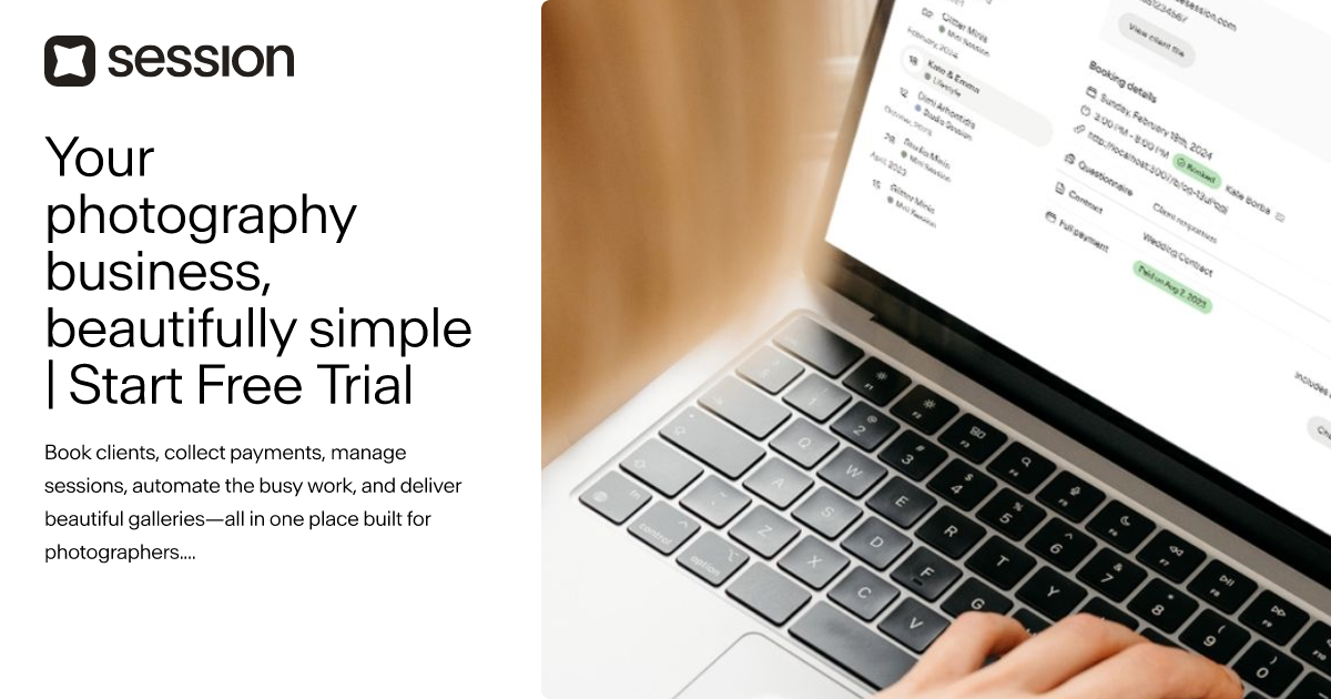 Screenshot or Official Image for usesession.com - Your photography business, beautifully simple | Start Free Trial